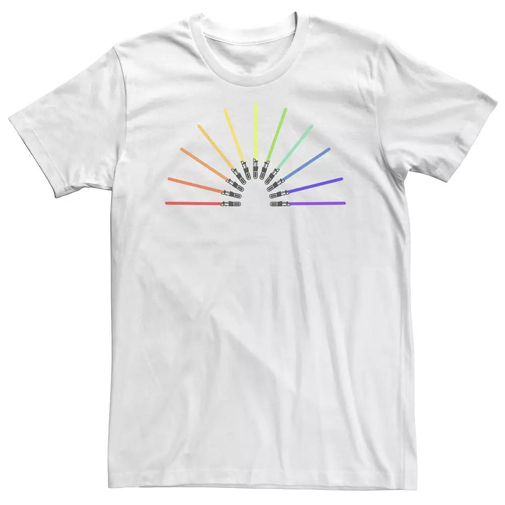 Big & Tall Star Wars Pride Rainbow Lightsabers Tee, Men's,  Product Image