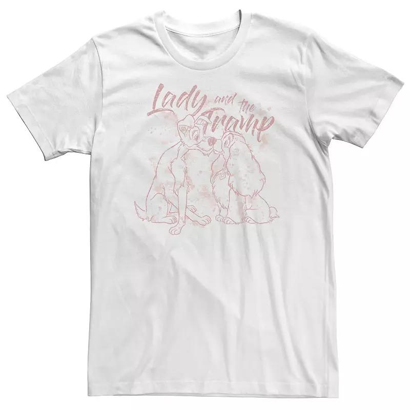 Big & Tall Disney Lady & The Tramp Splatter Outline Tee, Men's,  Product Image
