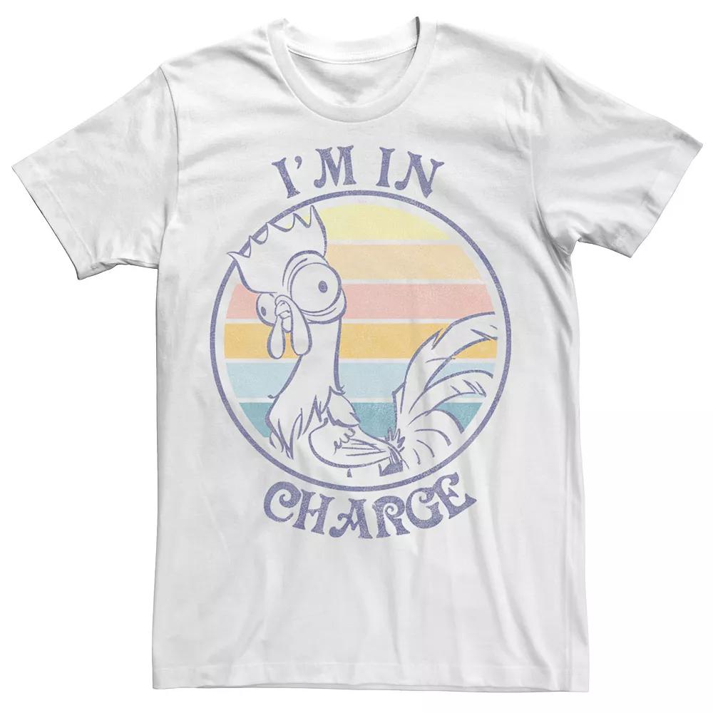 Disney's Moana Hei Hei I'm In Charge Sunset Fleece Men's Tee, Size: XXL, White Product Image