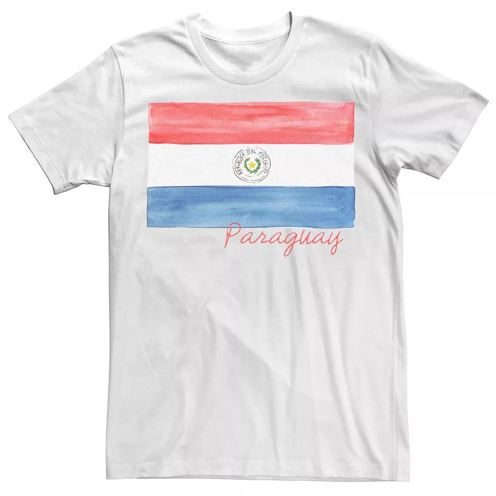 Men's HHM Paraguay Flag Watercolor Tee, Size: Medium, White Product Image