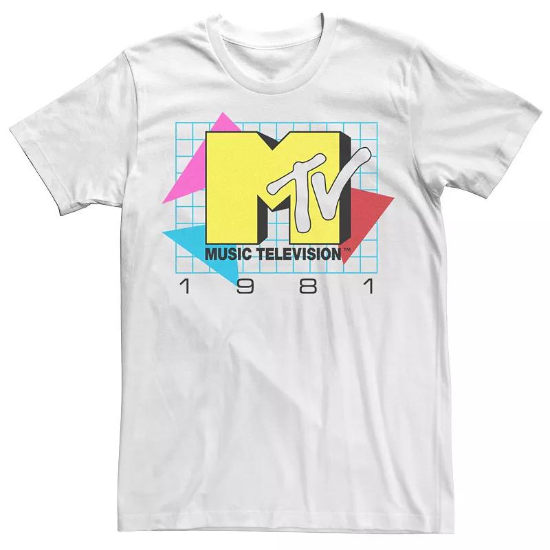Big & Tall MTV Music Television 1981 Logo Tee, Men's, Size: 3XL, White Product Image