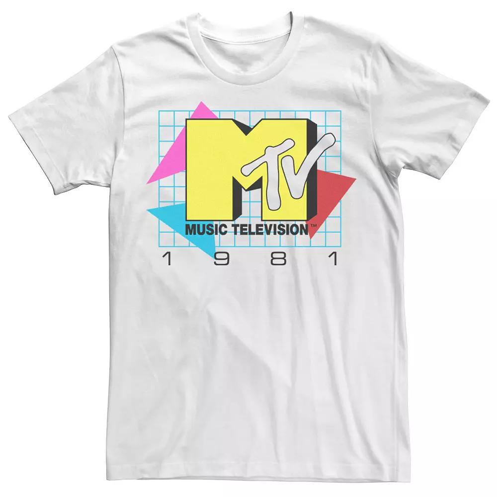 Big & Tall MTV Music Television 1981 Logo Tee, Men's, Size: 3XL, White Product Image