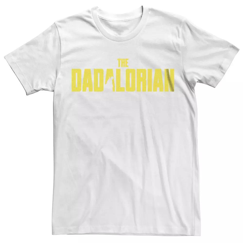 Men's Star Wars The Mandalorian Dadalorian Yellow Logo Graphic Tee, Size: Large, White Product Image