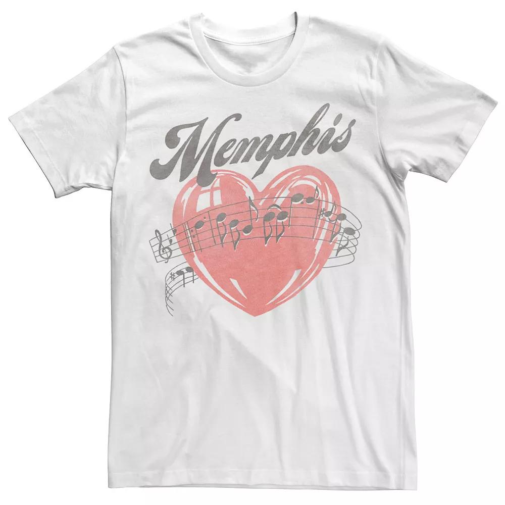 Men's Trendy Memphis Music Notes Beating Heart Tee,  Product Image
