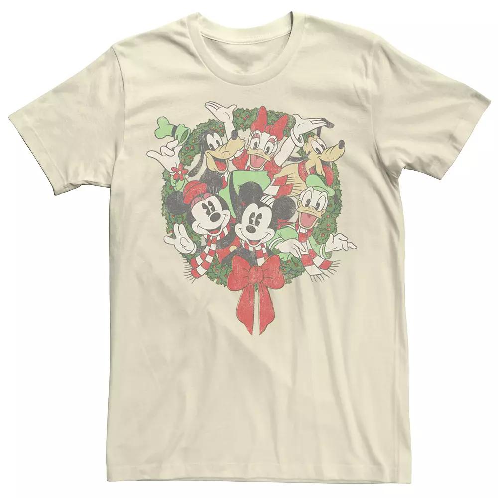 Disney's Group Shot Christmas Wreath Men's Tee,  Product Image