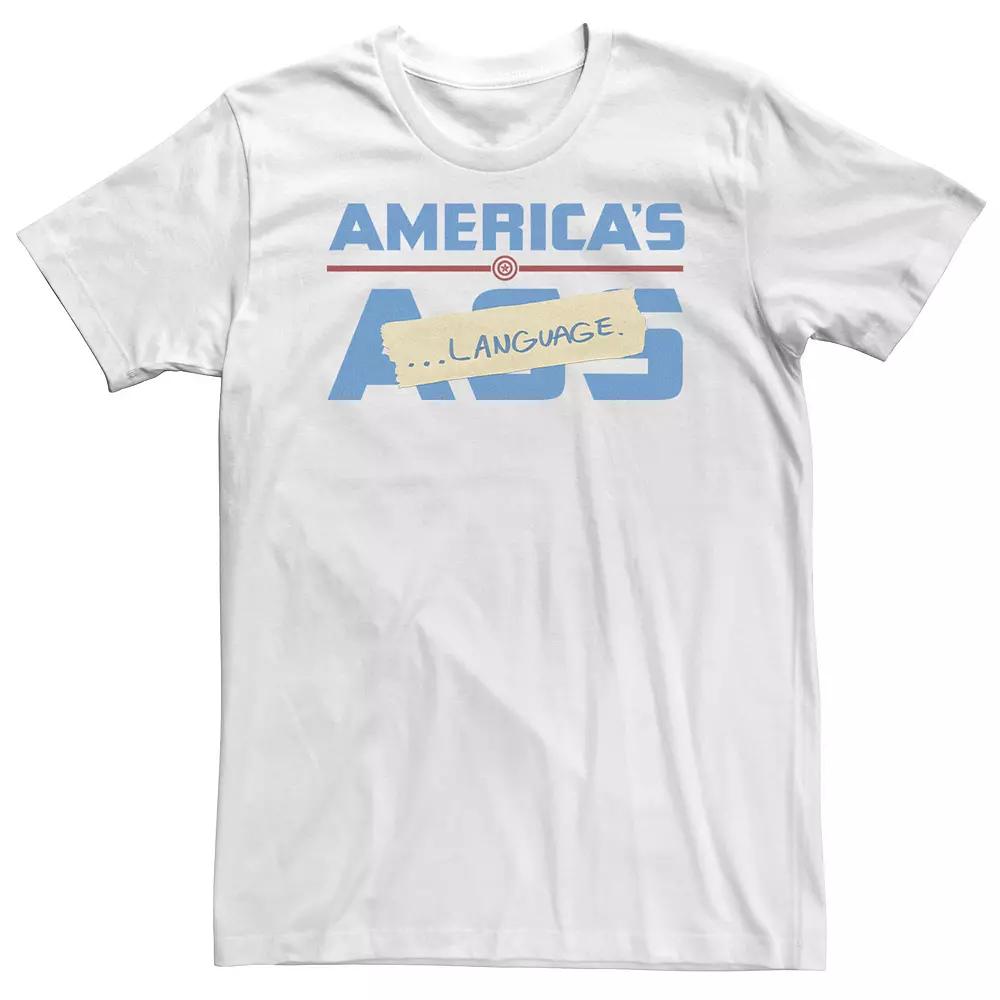 Big & Tall Marvel Avengers: Endgame Captain America Language Tee, Men's, Size: XXL Tall, White Product Image