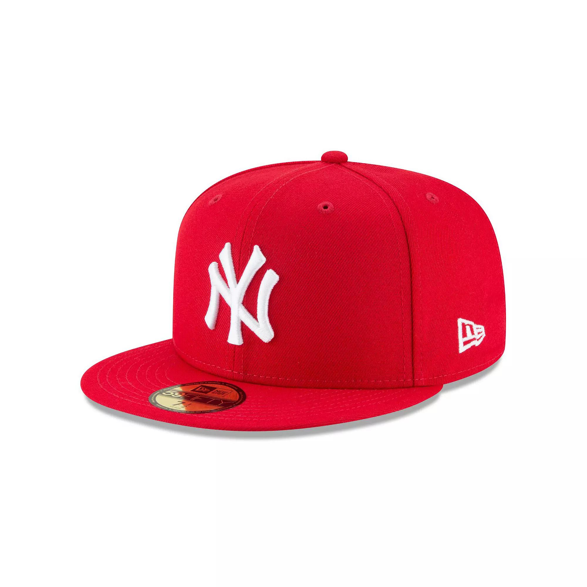 Mens New Era Scarlet New York Yankees Fashion Color Basic 59FIFTY Fitted Hat Product Image