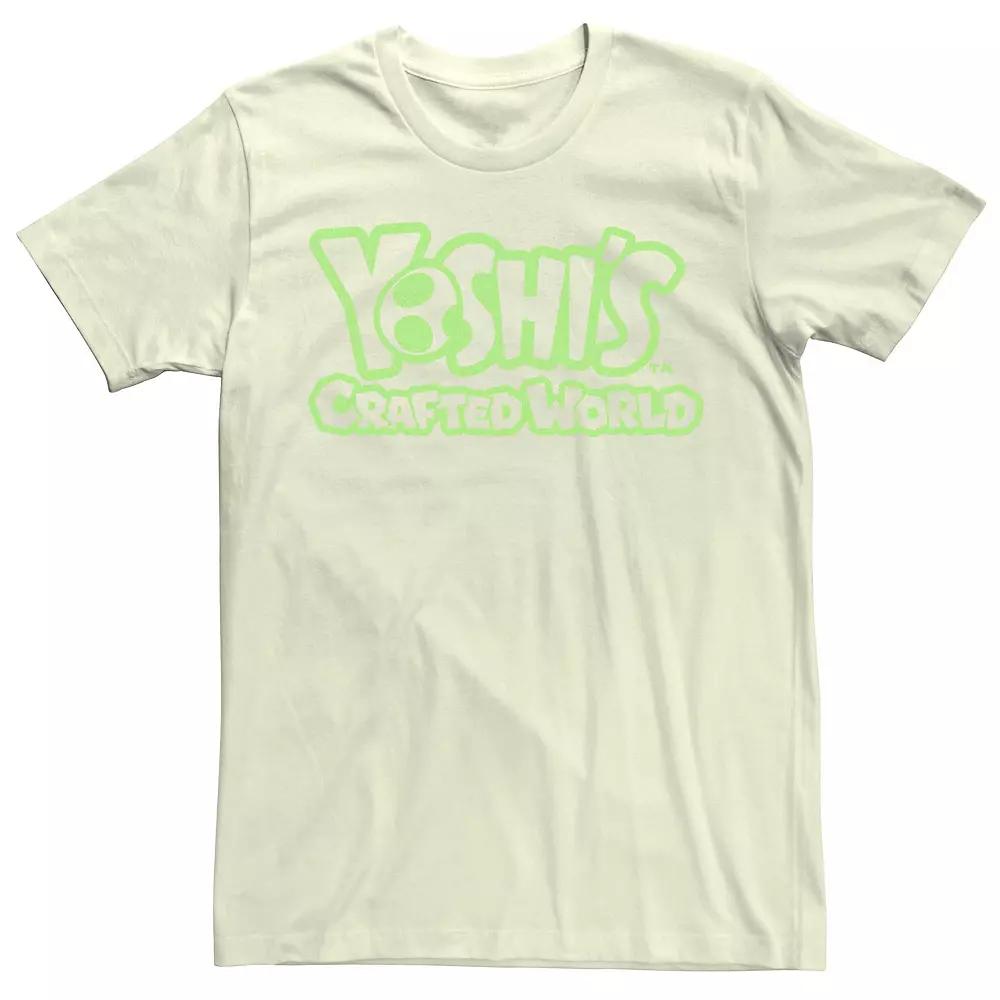 Men's Nintendo Yoshi's Crafted World Logo Tee, Size: Medium, Natural Product Image