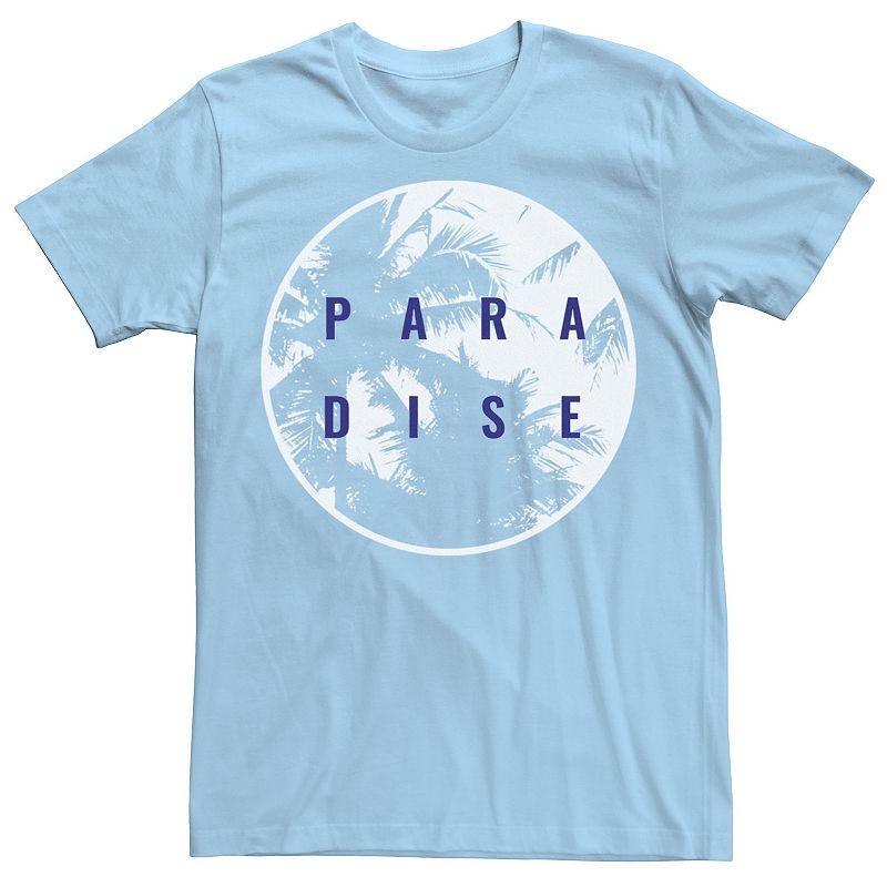 Men's Paradise Palm Tree Poster Circle Graphic Tee,  Product Image