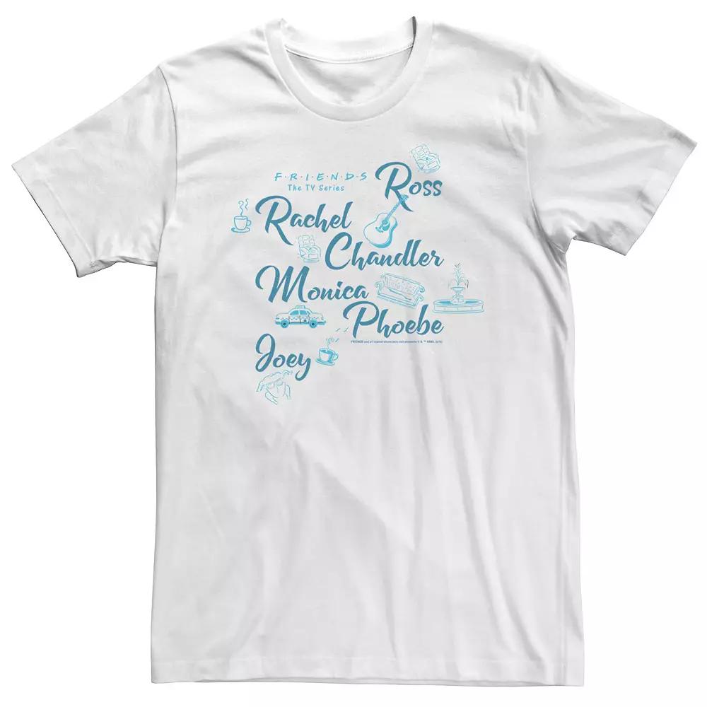 Big & Tall Friends All The Friends Symbols Name Stack Tee, Men's,  Product Image