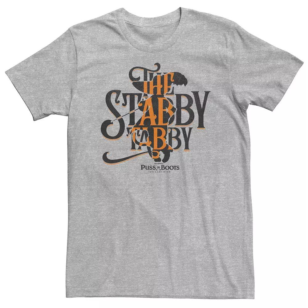 Big & Tall Puss In Boots Stabby Tabby Silhouette Tee, Men's, Size: 4XL Tall, Athletic Grey Product Image