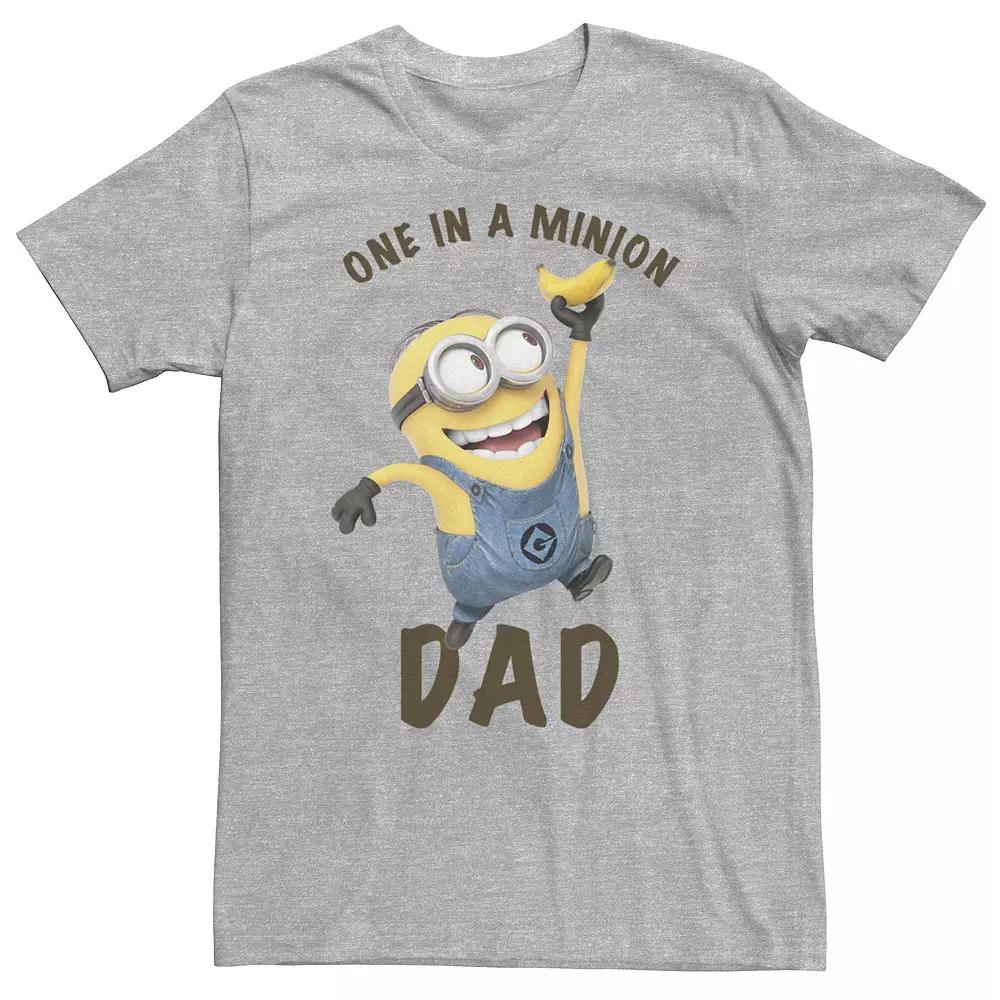 Big & Tall Despicable Me Minions "One In A Minion Dad" Tee, Men's, Size: Large Tall, Athletic Grey Product Image