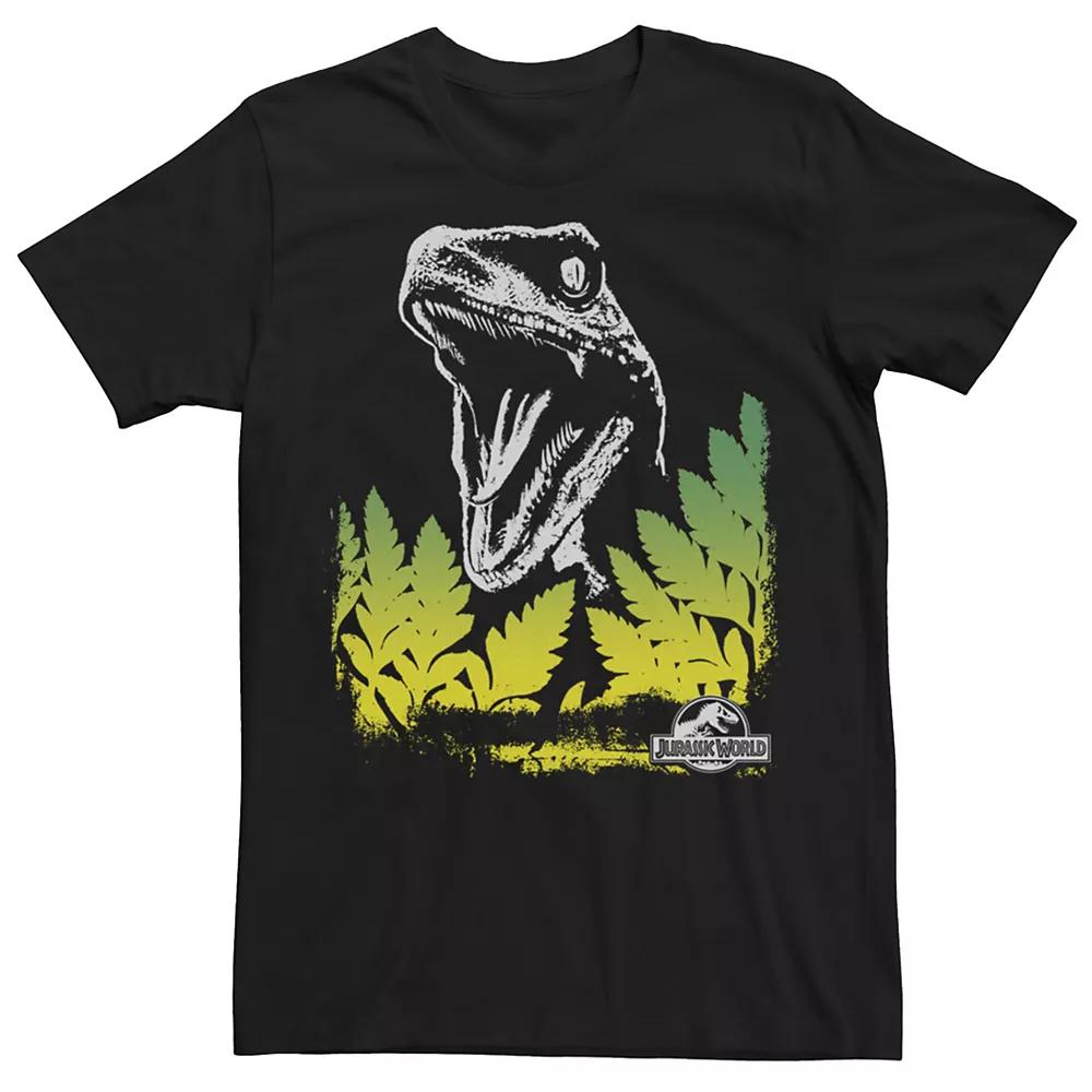 Men's Jurassic World Raptor Roaring Behind Bushes Graphic Tee,  Product Image