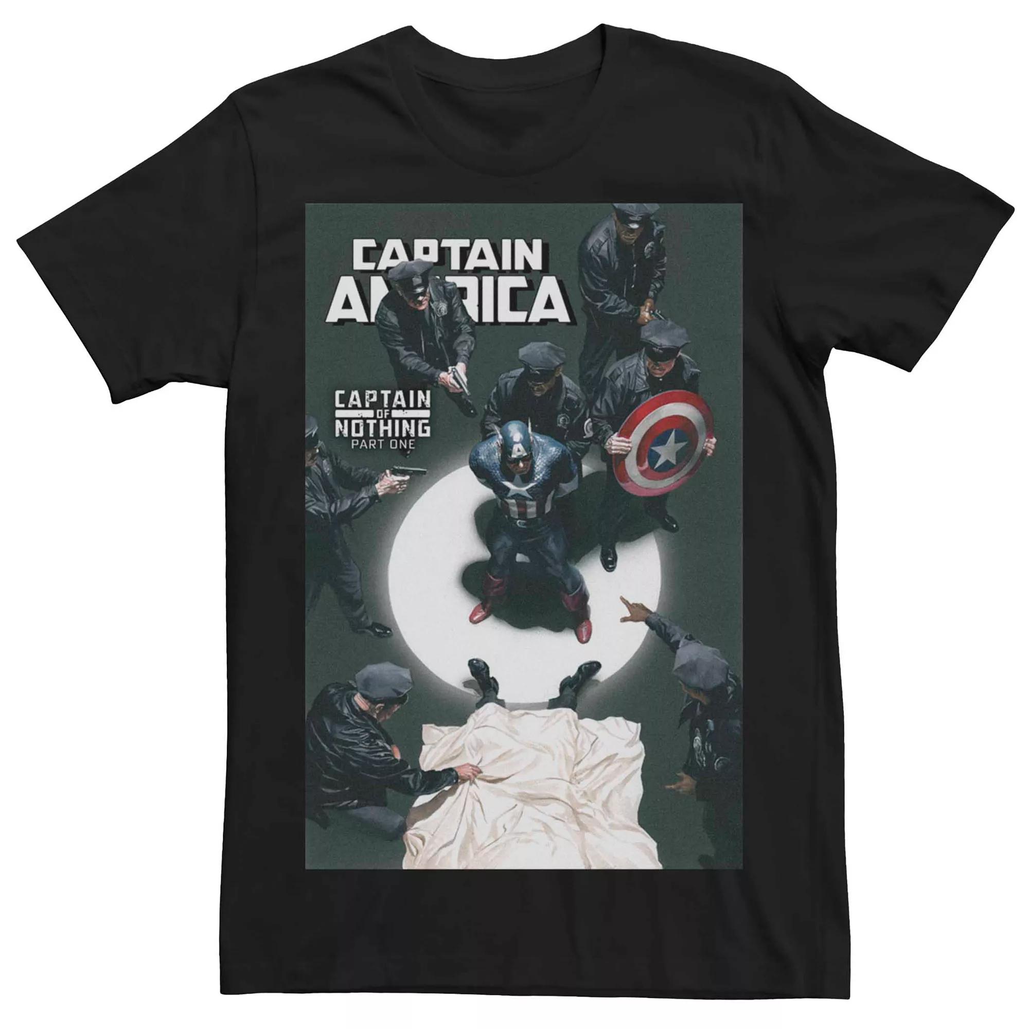 Men's Marvel Captain America Graphic Tee, Size: Large, Black Product Image