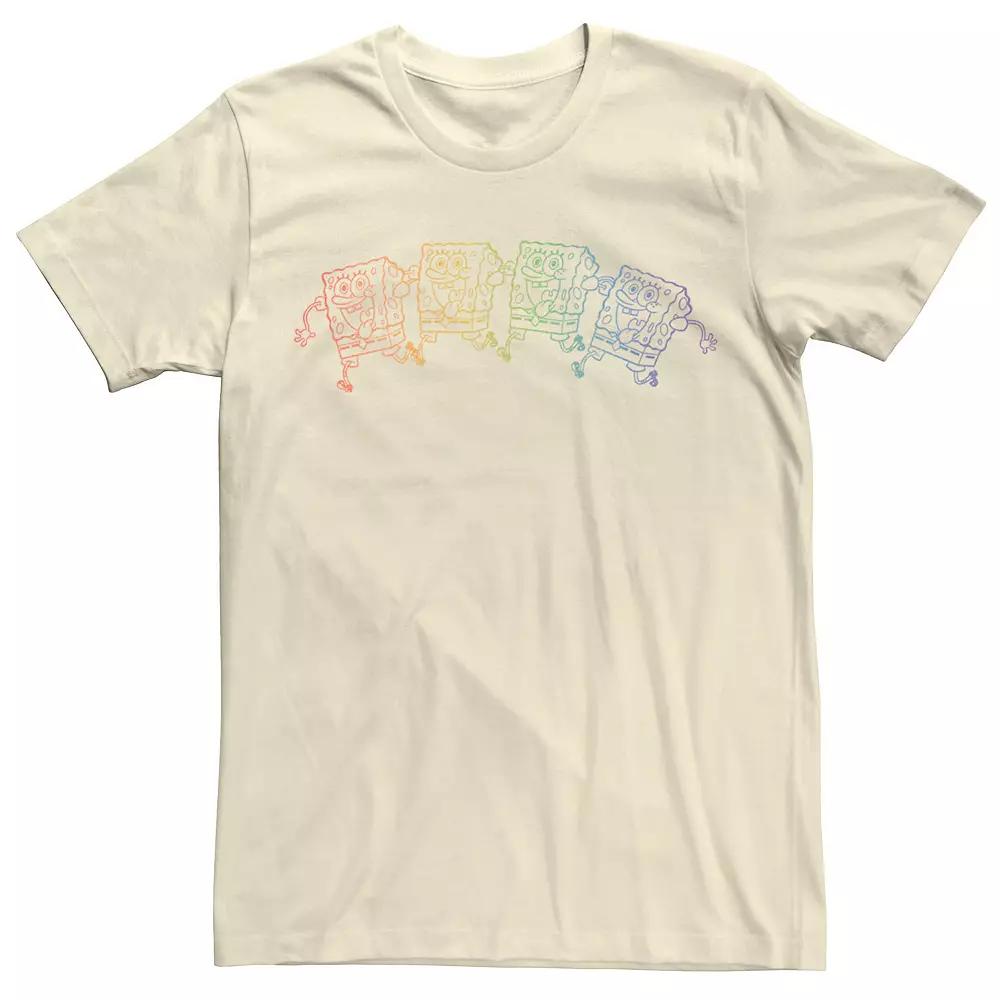 Men's SpongeBob SquarePants Pride Rainbow Outline Tee,  Product Image