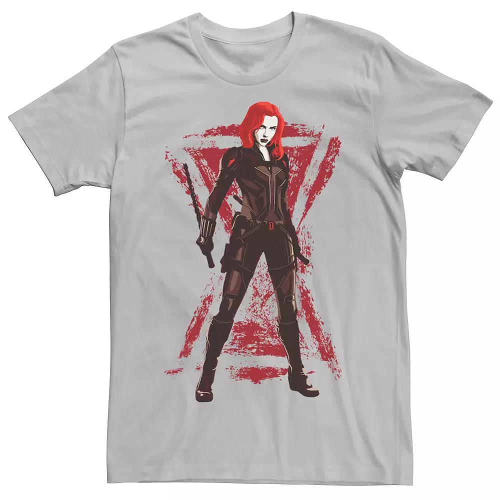 Men's Marvel Black Widow Painted Logo Portrait Tee,  Product Image