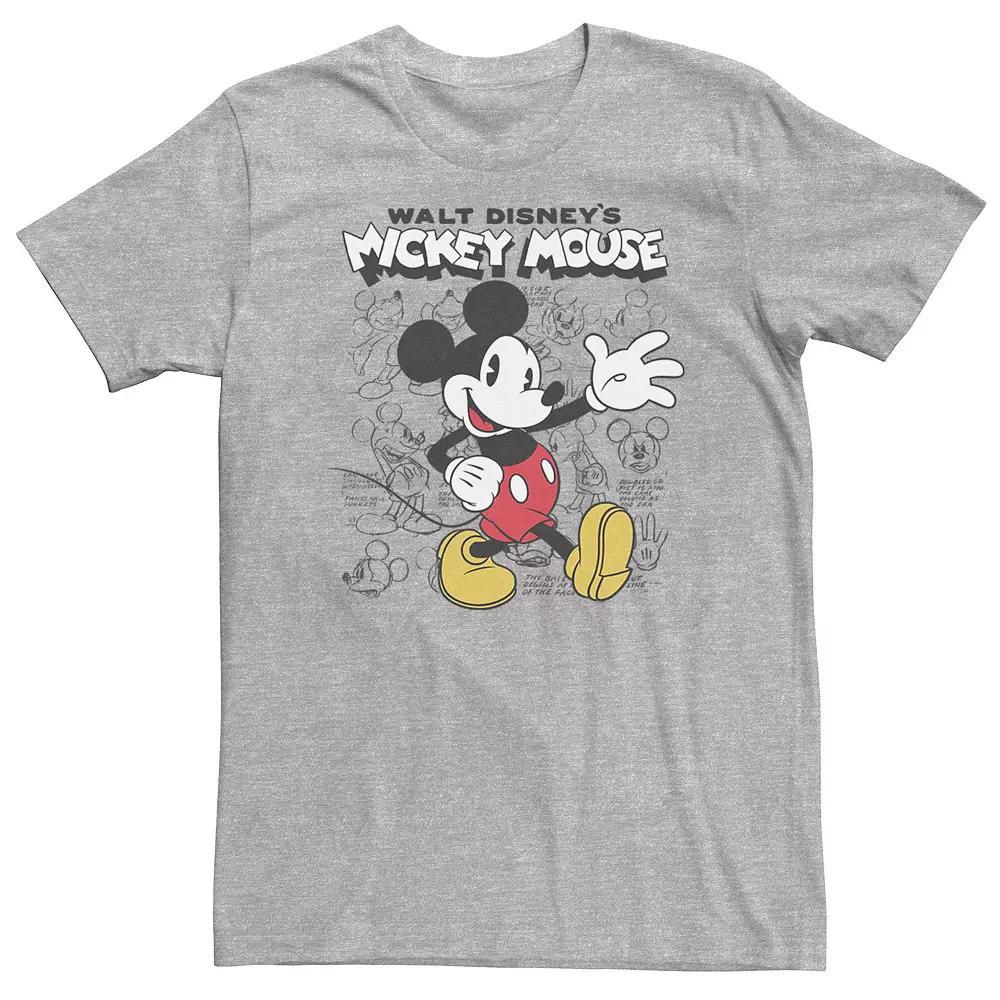 Big & Tall Disney Mickey Mouse Classic Sketch Poster Tee, Men's,  Product Image