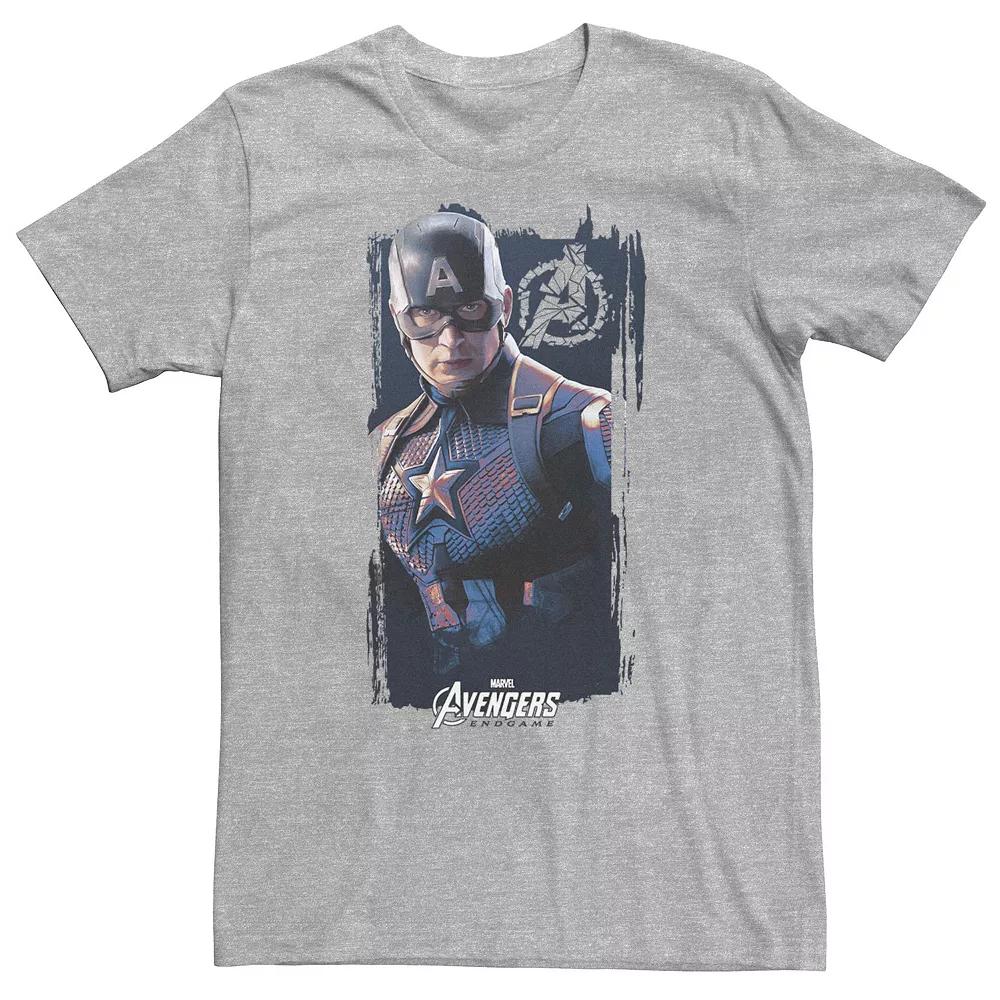 Big & Tall Marvel Avengers Endgame Captain America Logo Poster Tee, Men's, Size: Large Tall, Athletic Grey Product Image