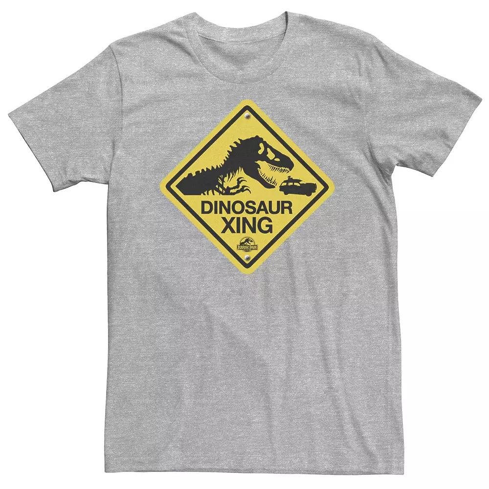 Big & Tall Jurassic Park Dinosaur Crossing Yellow Sign Tee, Men's,  Product Image
