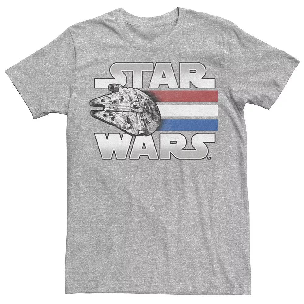 Men's Star Wars Red White Blue Stripes Falcon Tee,  Product Image