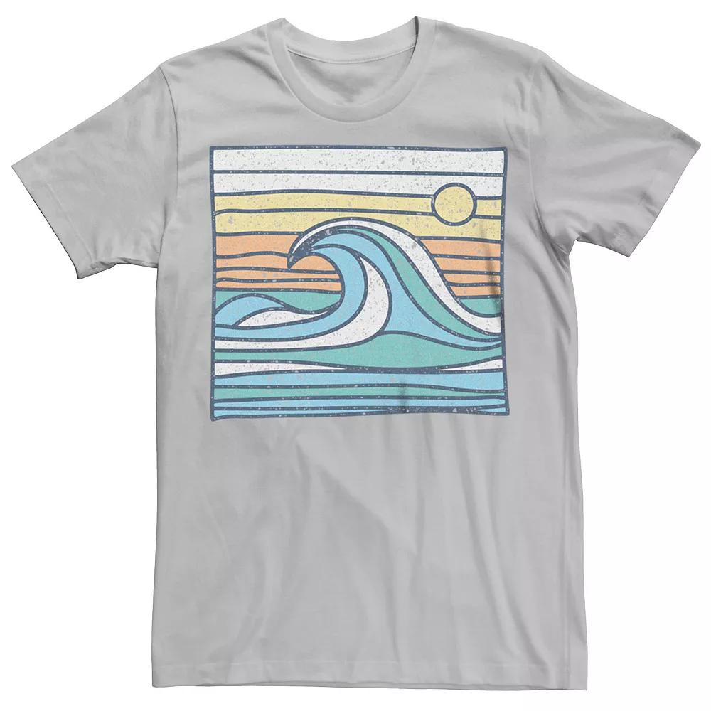 Men's Waves Sunset Lines Box Graphic Tee,  Product Image