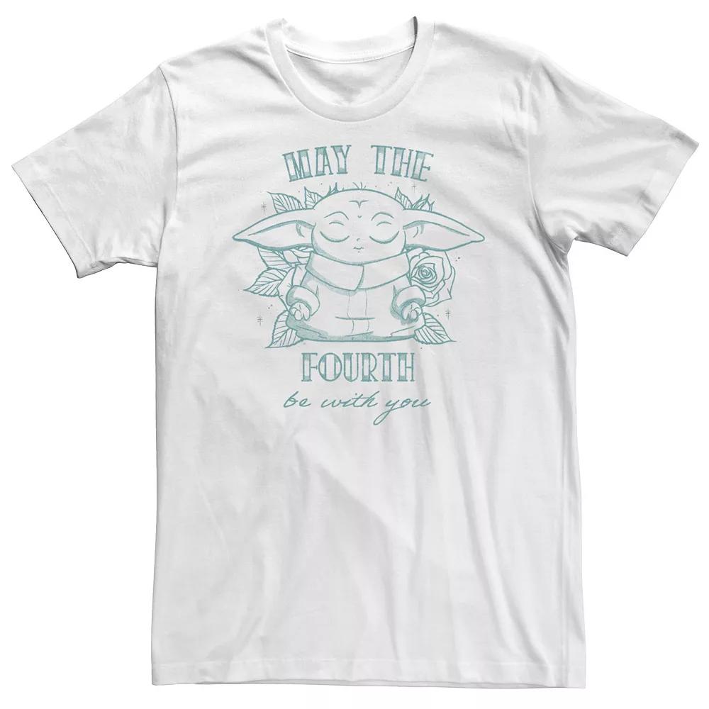 Big & Tall Star Wars: The Mandalorian The Child "May The Fourth Be With You" Line Art Tee, Men's,  Product Image