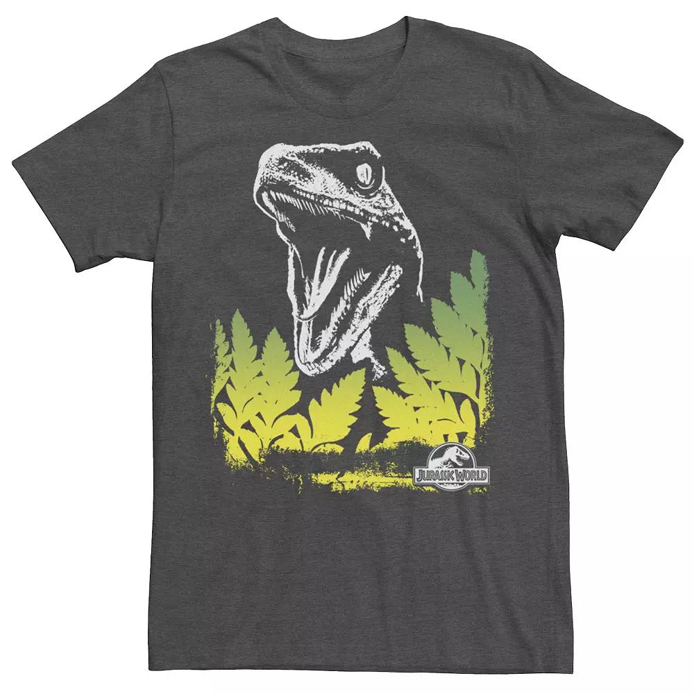 Men's Jurassic World Raptor Roaring Behind Bushes Graphic Tee,  Product Image