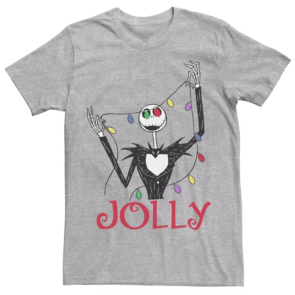 Disney's The Nightmare Before Christmas Jolly Jack Christmas Lights Eyes Men's Graphic Tee,  Product Image