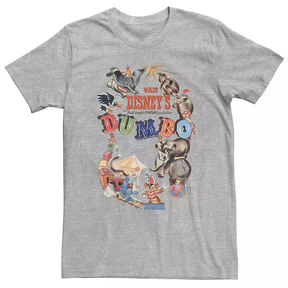 Big & Tall Disney Dumbo Vintage Movie Poster Tee, Men's, Size: 4XLT, Athletic Grey Product Image
