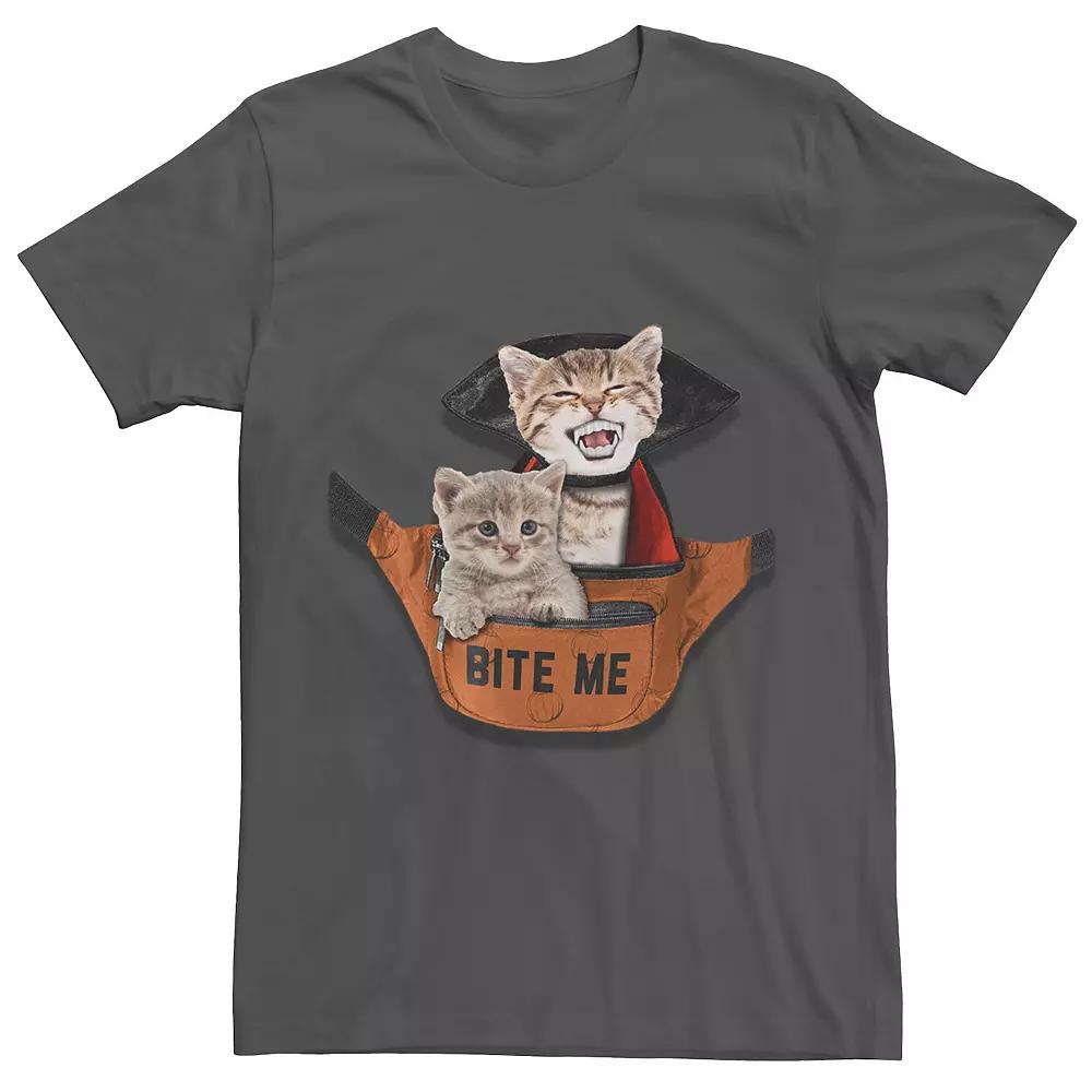 Men's Halloween Fanny Pack Cats Text Tee,  Product Image