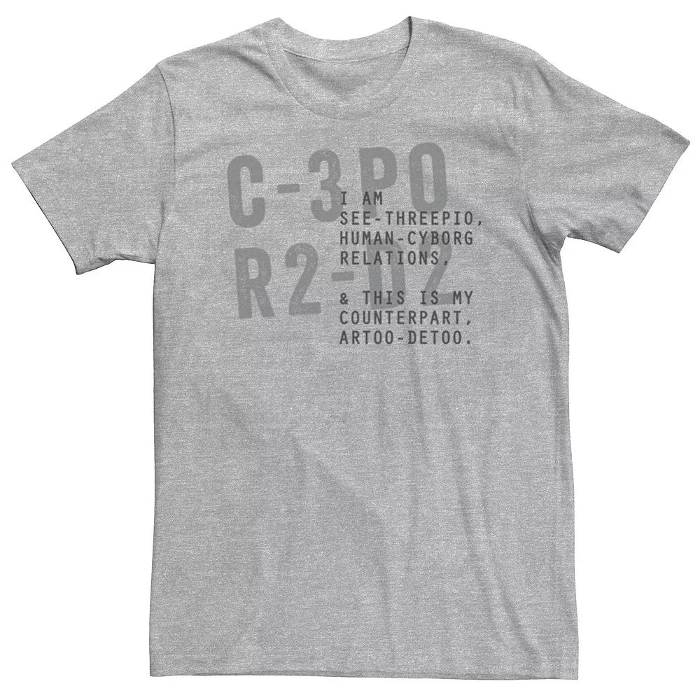 Men's Star Wars R2-D2 & C-3PO Text Tee,  Product Image