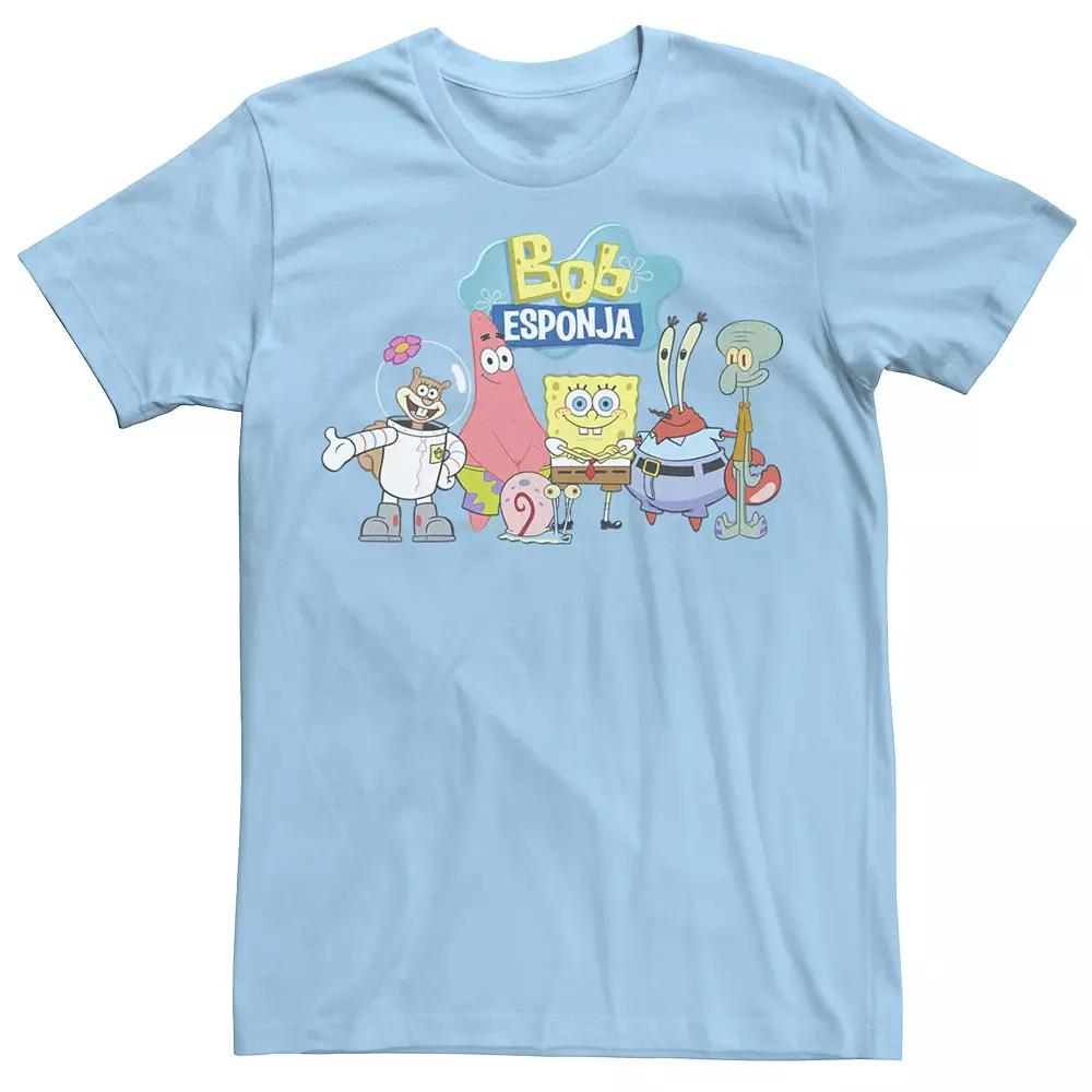 Men's Nickelodeon SpongeBob SquarePants Bob Esponja Happy Group Shot Graphic Tee,  Product Image