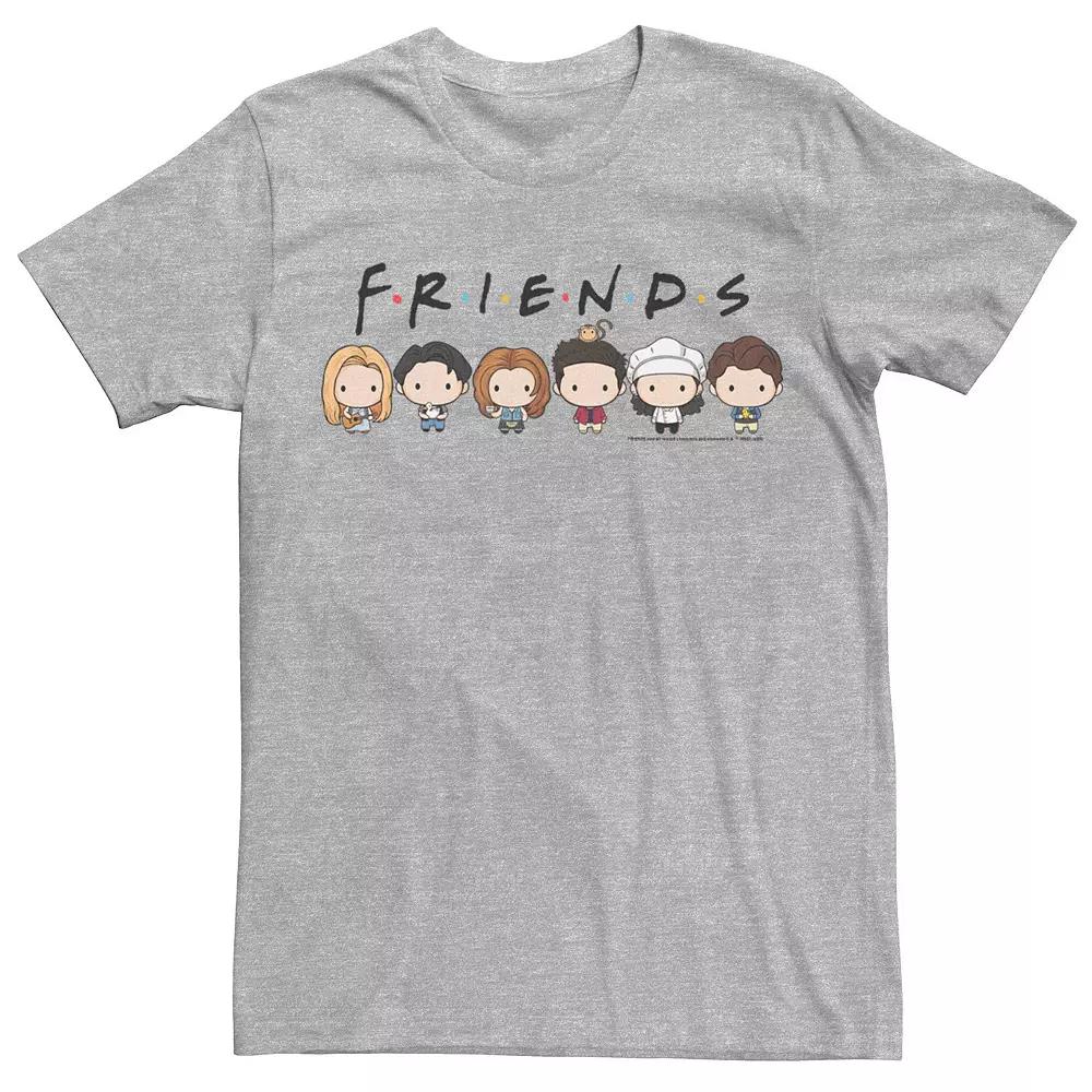 Men's Friends Group Shot Cute Cartoon Style Portrait Line Up Tee,  Product Image