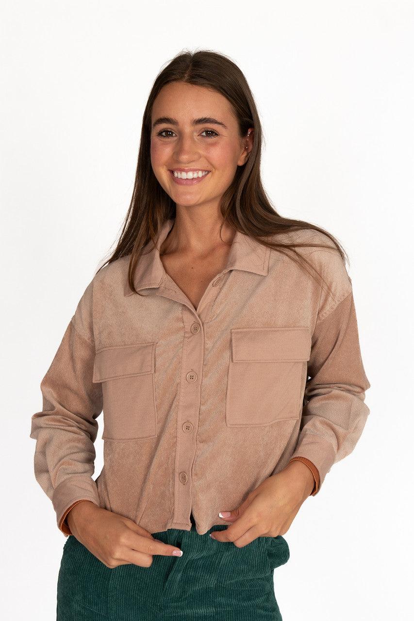 Crop Corduroy Shirt Product Image