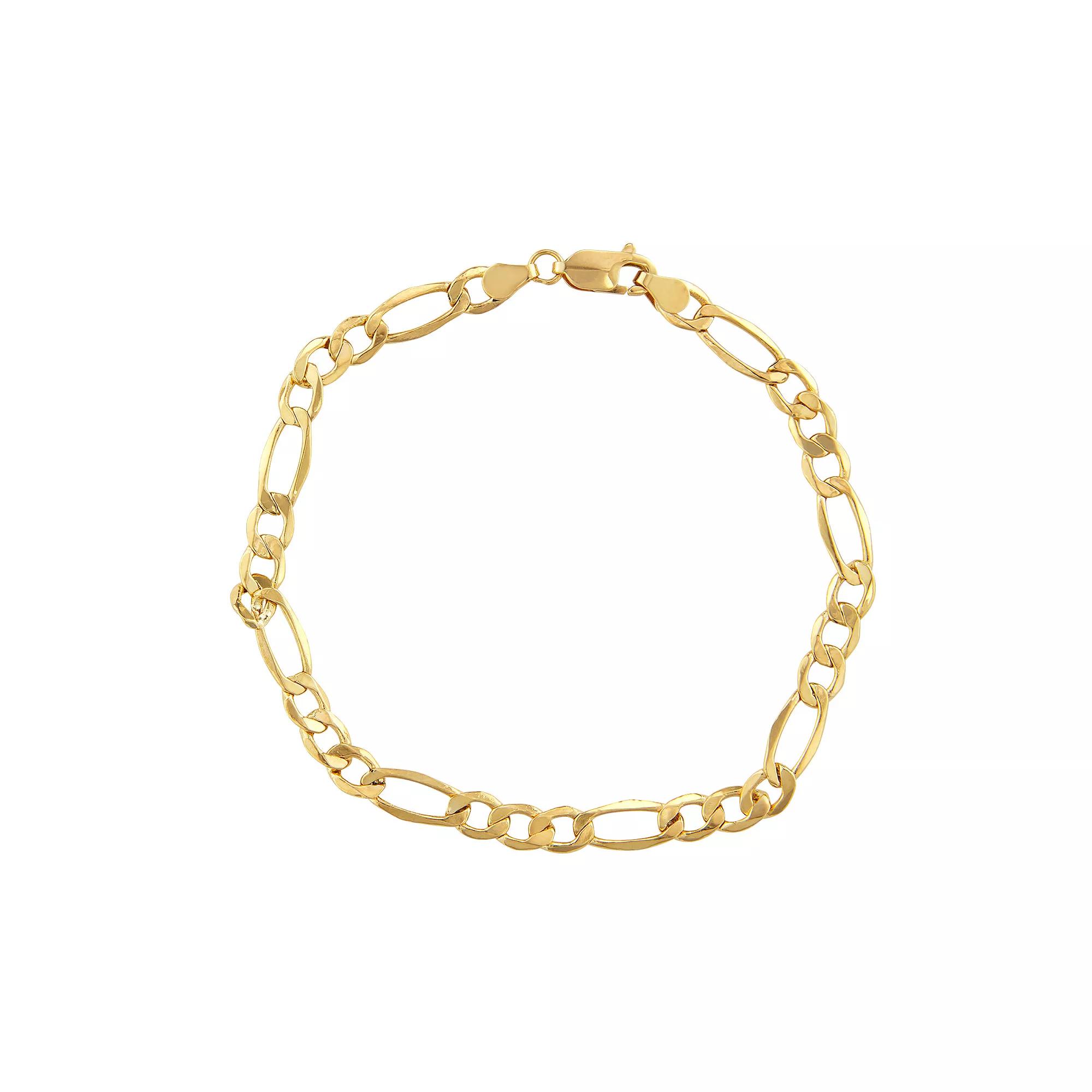 Jordan Blue Men's 10k Gold Figaro Chain Bracelet, Size: 8.5" Product Image