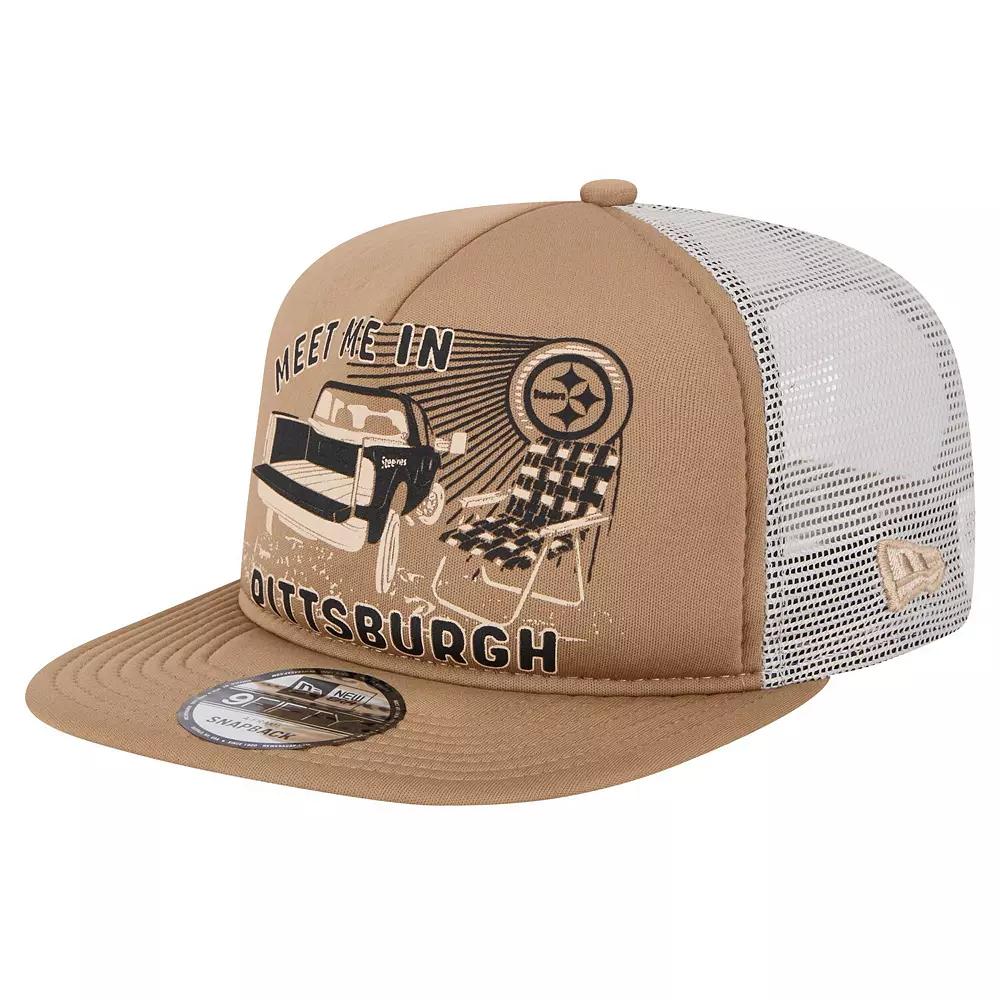 Men's New Era Tan Pittsburgh Steelers Meet Me 9FIFTY Snapback Hat, Team Product Image