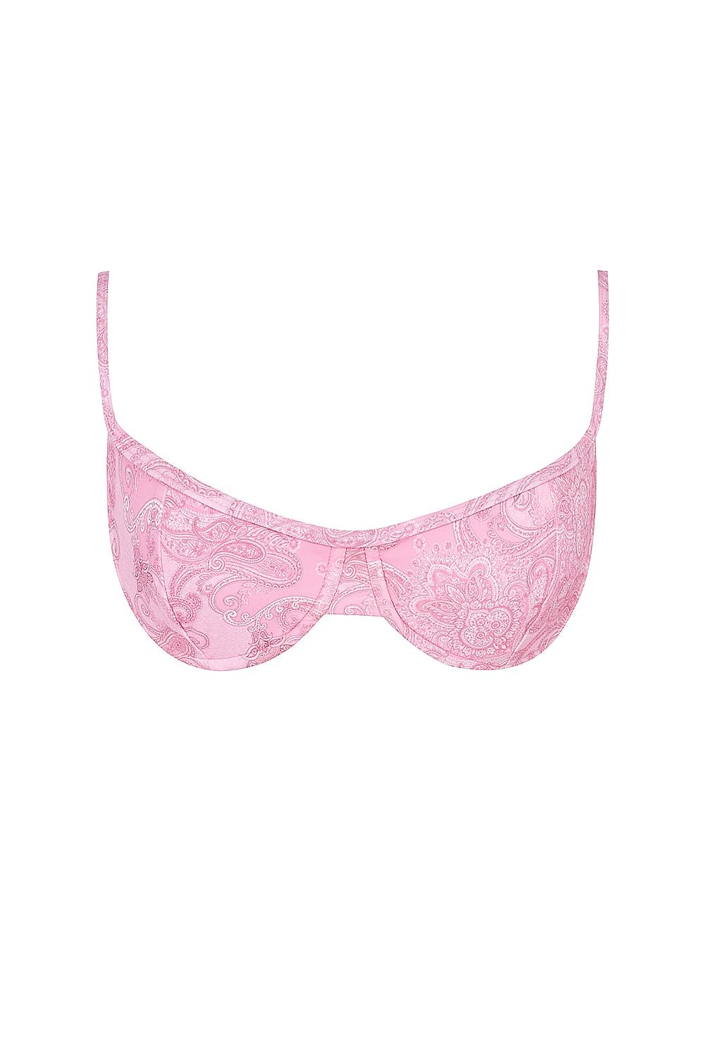 Antibes  pink paisley underwired bikini top Product Image