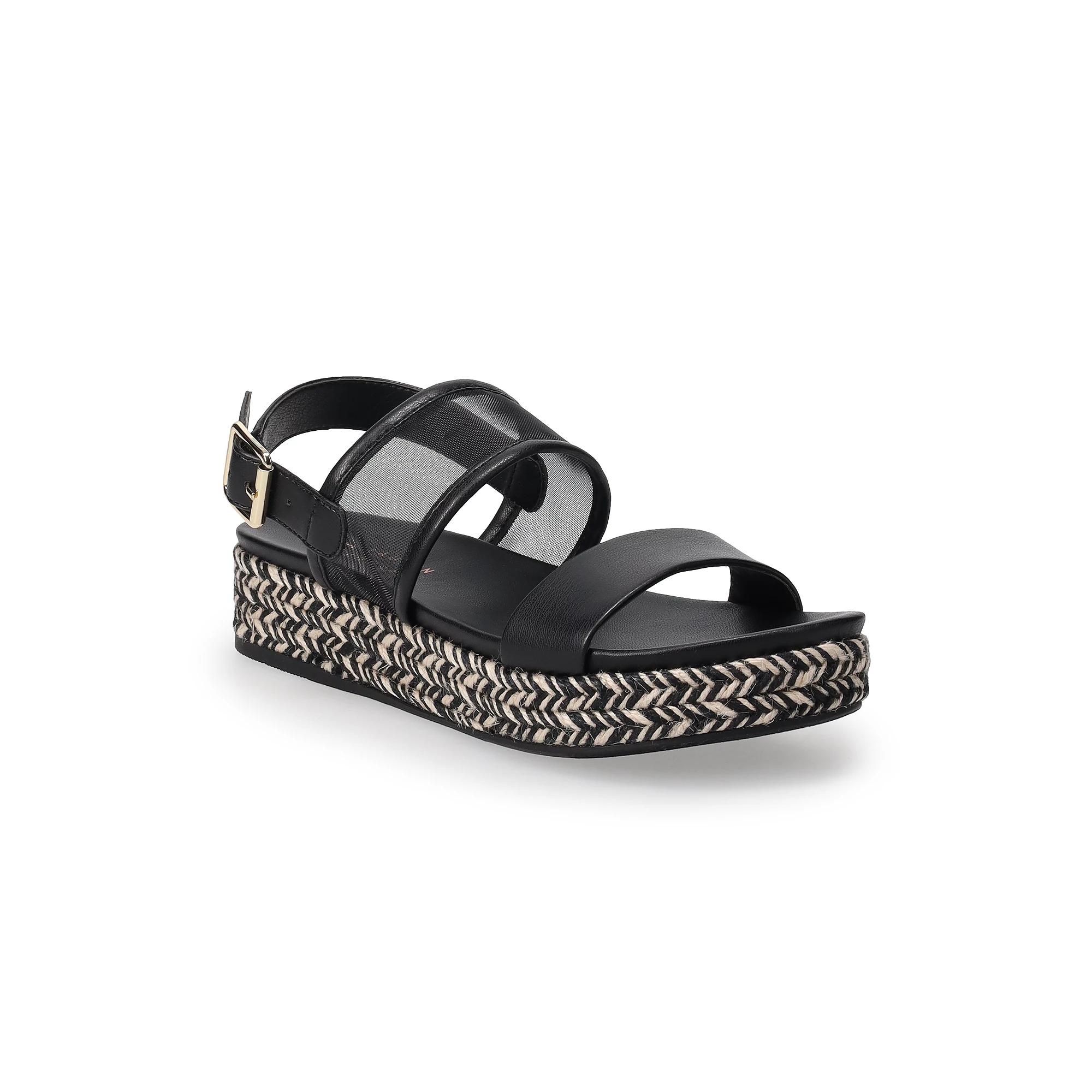 LC Lauren Conrad Paruka Women's Slide Slingback Sandals, Size: 5, Black Product Image