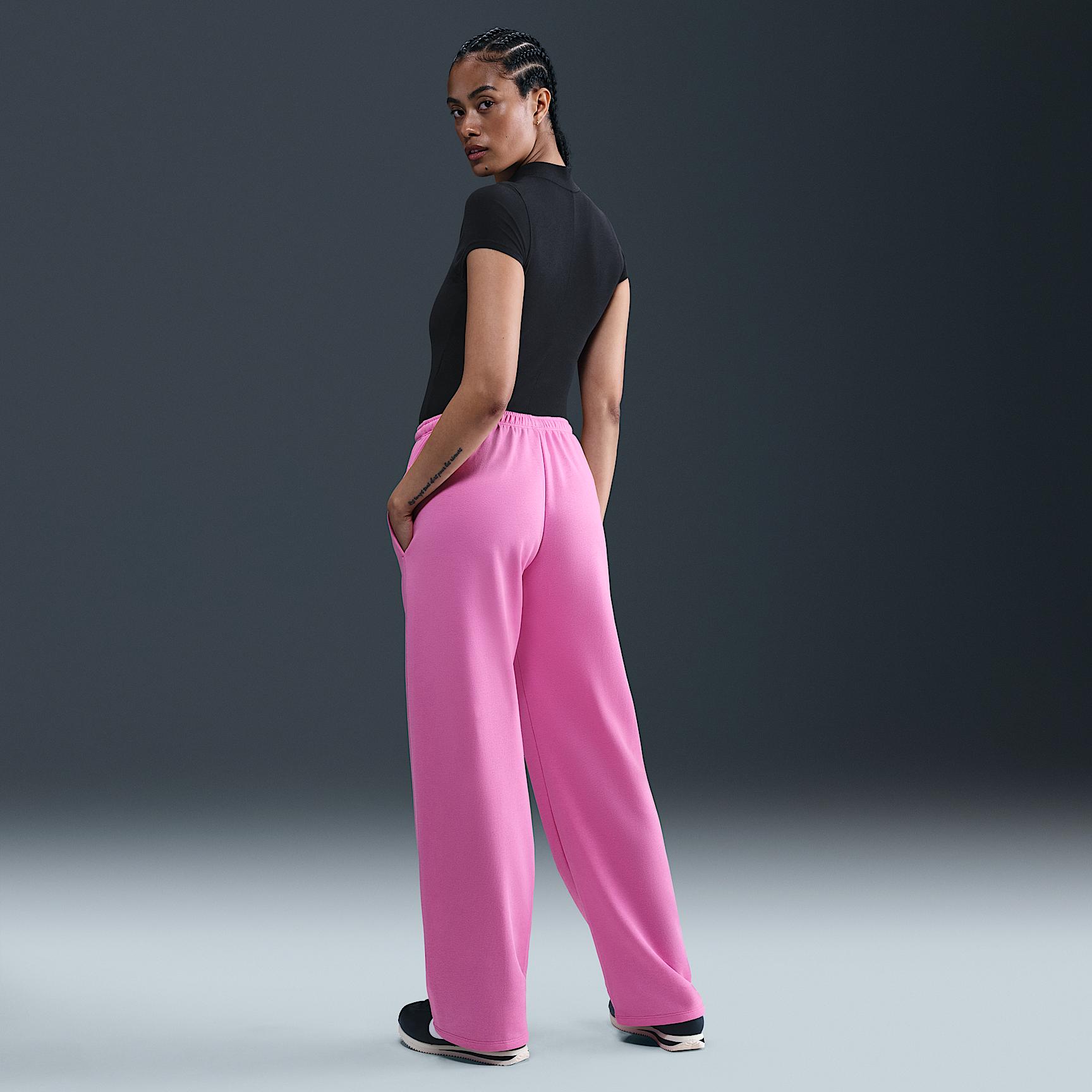 Womens Nike Sportswear Chill Terry Mid-Rise French Terry Open-Hem Sweatpants | HF6457-675 Product Image