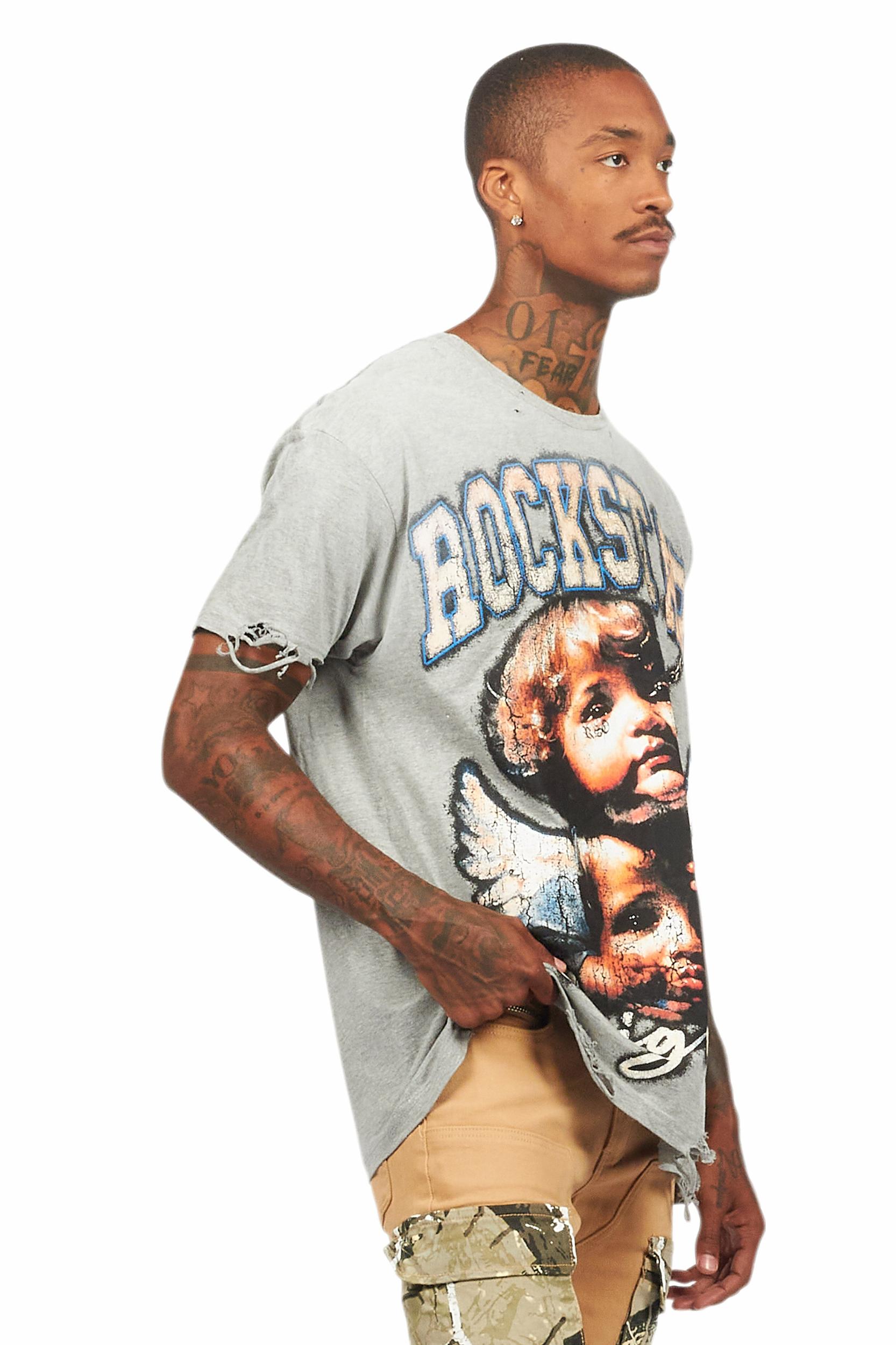 Jovala Grey Oversized T-Shirt Female Product Image