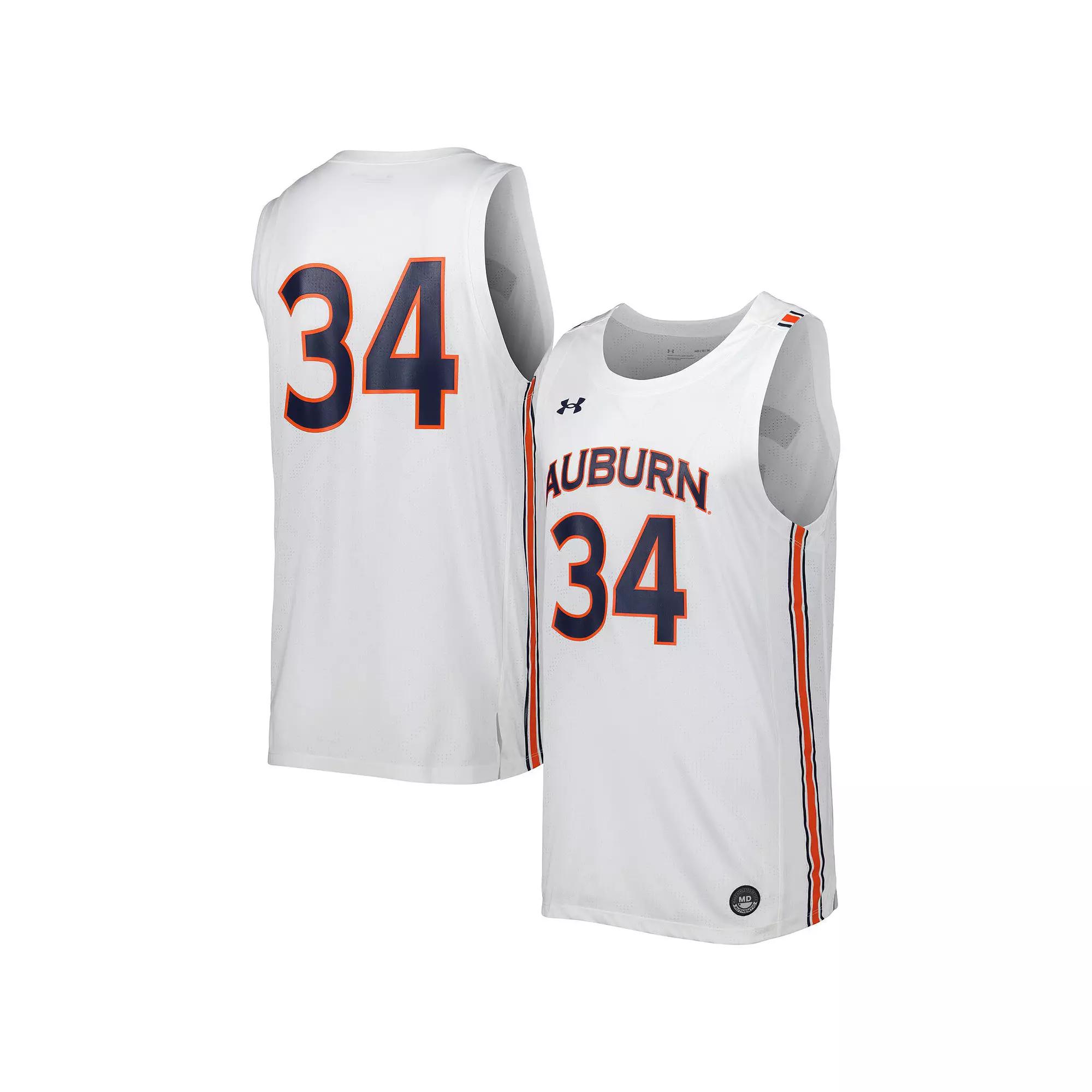 Men's Under Armour White Auburn Tigers Replica Basketball Jersey, Size: XL Product Image