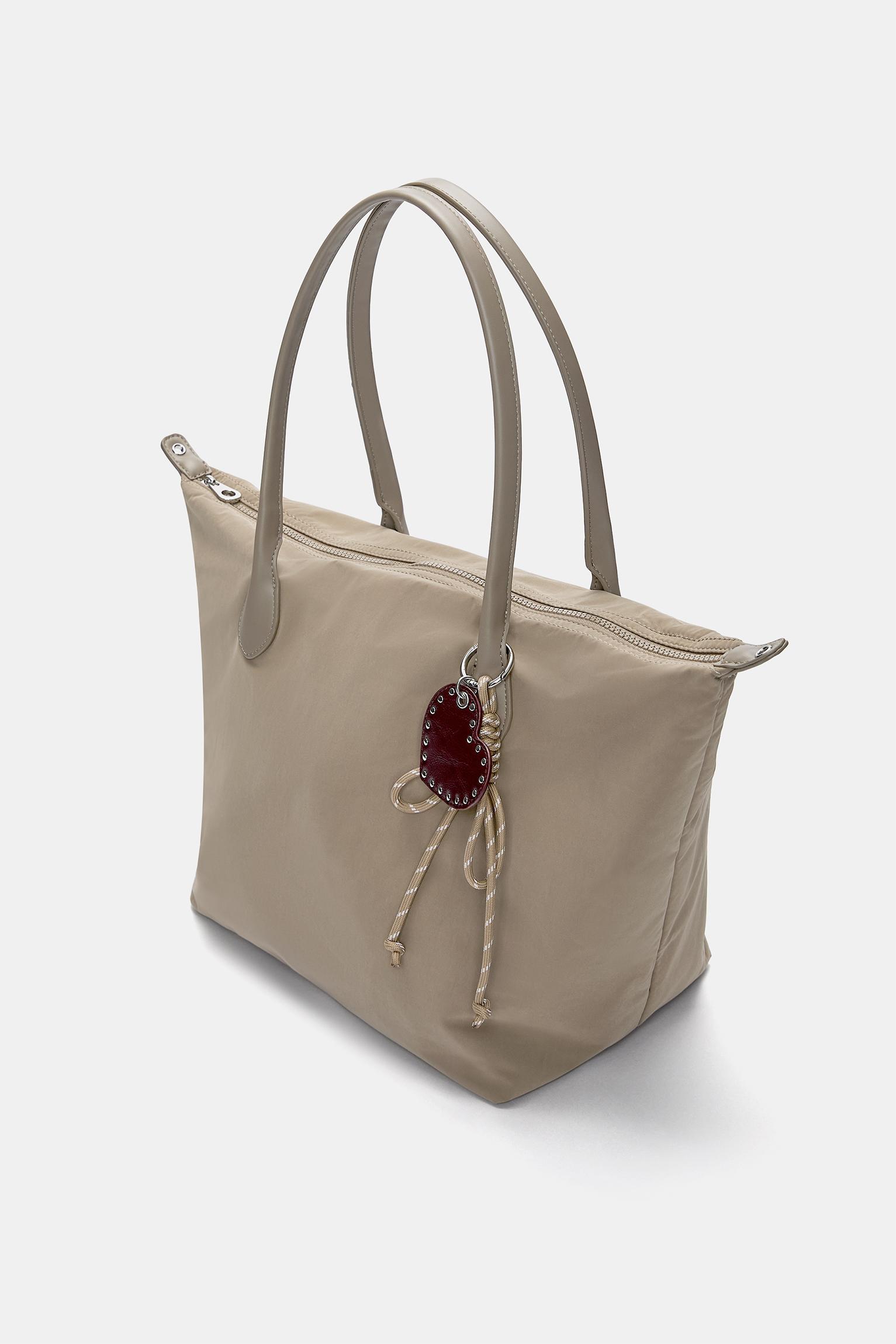 Nylon shopper bag with charm detail Product Image