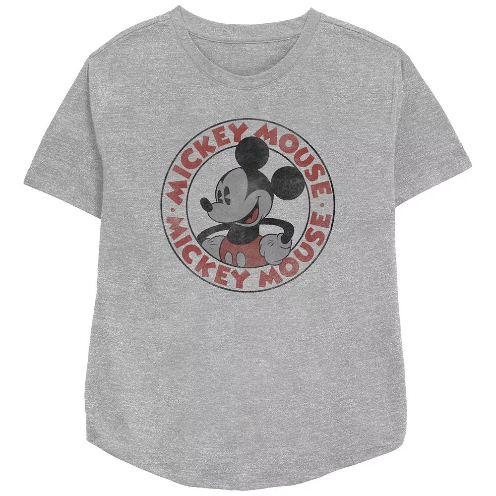 Disney's Mickey Mouse Vintage Stamp Women's Relaxed Fit Graphic Tee,  Product Image