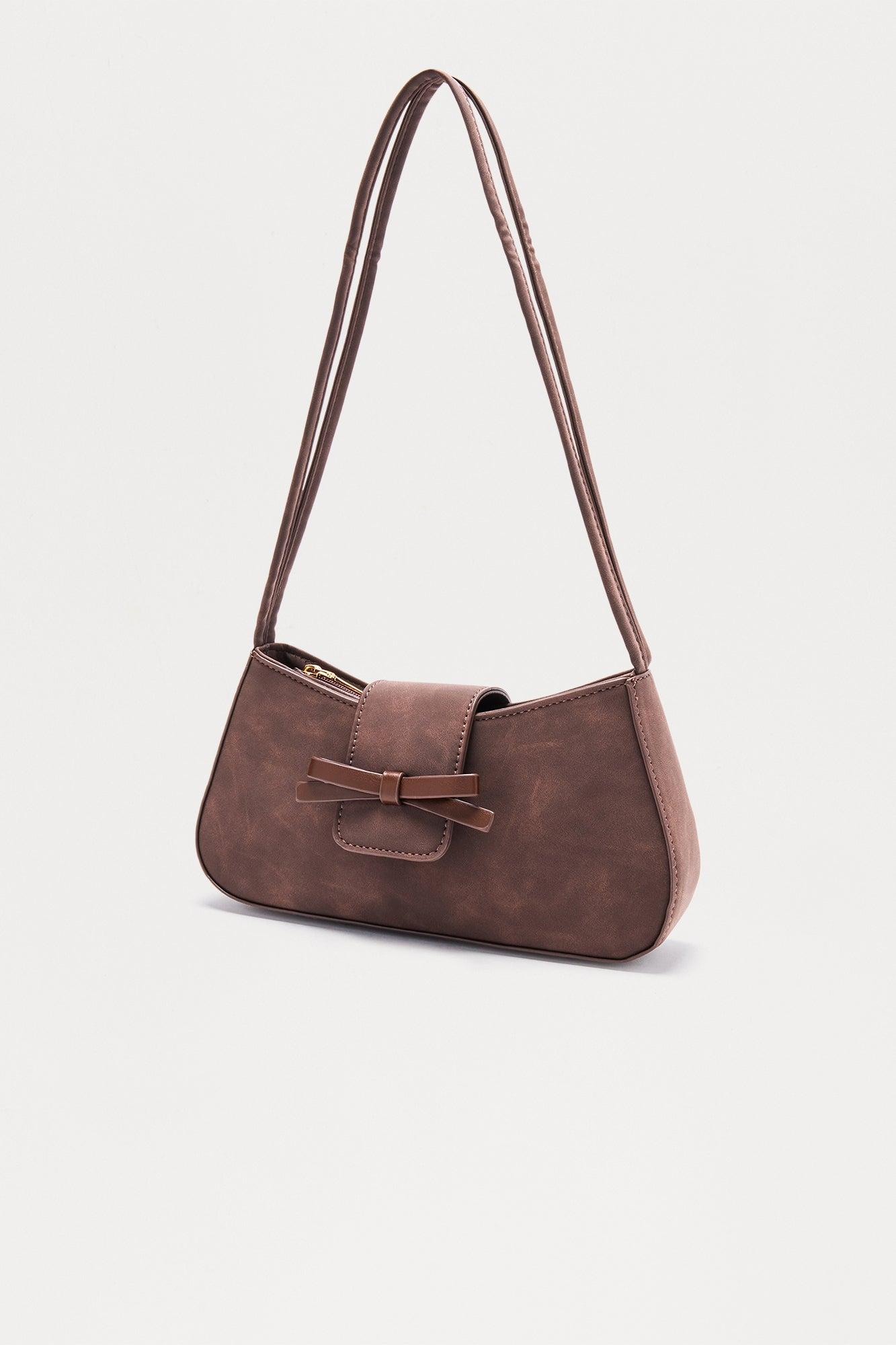 It's A New Day Faux Suede Shoulder Bag - Chocolate Female Product Image