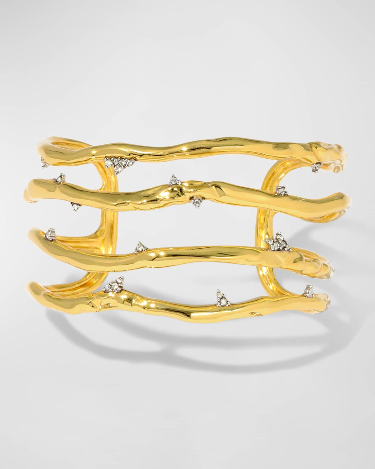 Brut Gold Plated Crystal Thorn Orbit Cuff Product Image