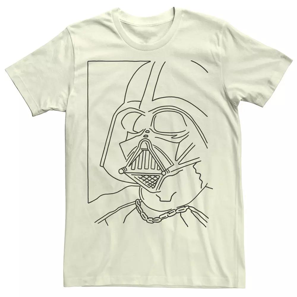 Men's Star Wars Darth Vader Simple Line Drawn Profile Graphic Tee,  Product Image
