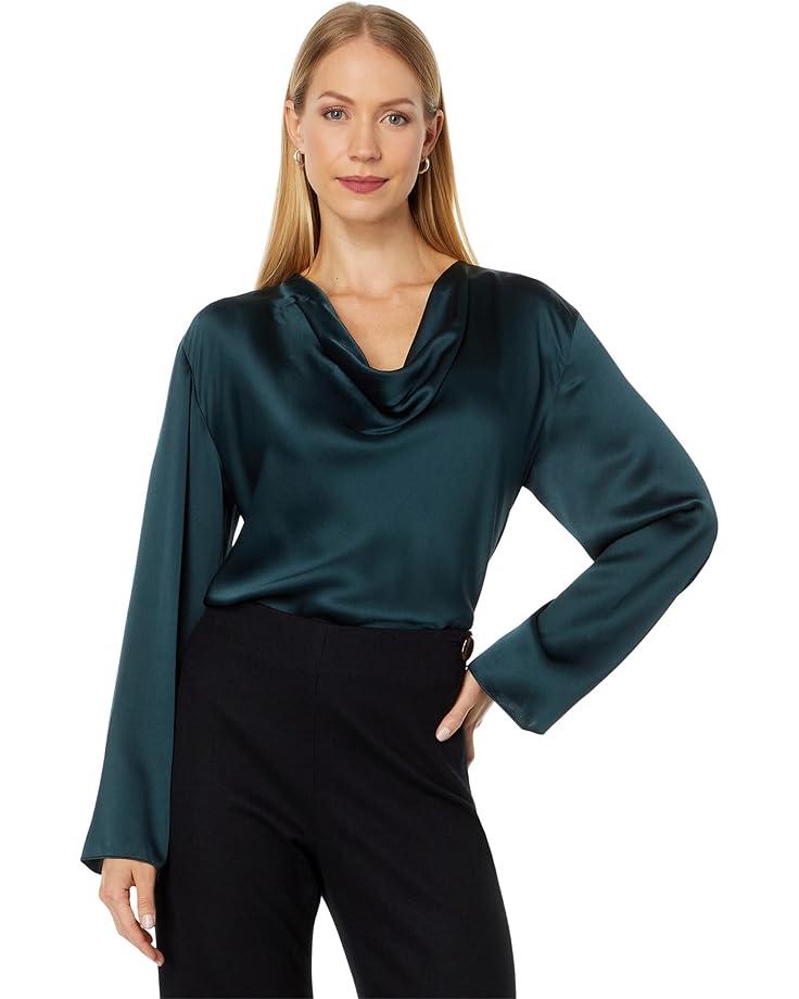 Long Sleeve Blouse with Neck Tie Product Image