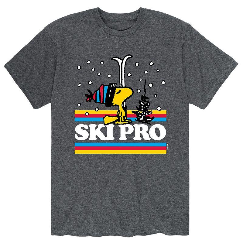 Men's Peanuts Woodstock "Ski Pro" Tee, Size: Large, Gray Product Image
