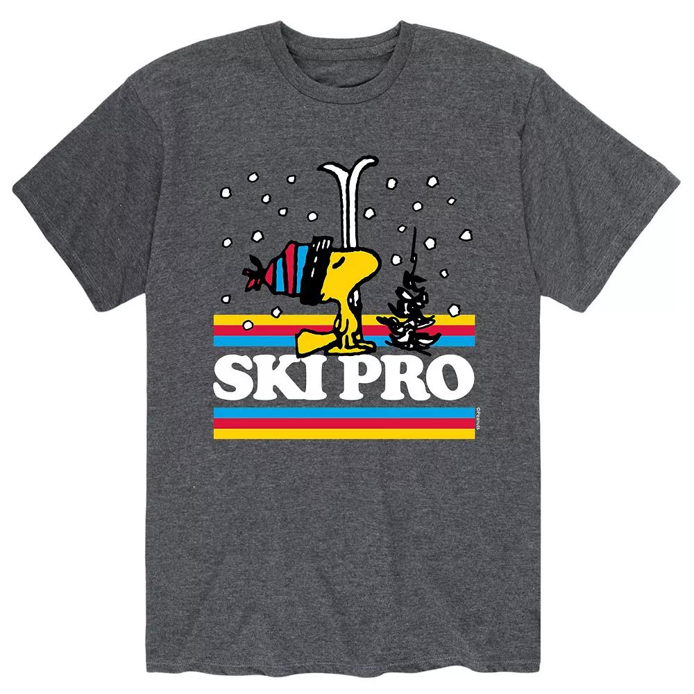 Men's Peanuts Woodstock "Ski Pro" Tee, Size: Large, Gray Product Image