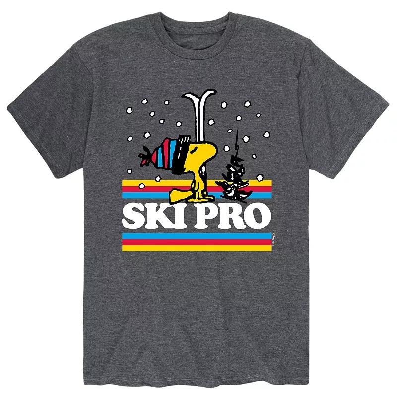 Men's Peanuts Woodstock "Ski Pro" Tee, Size: Large, Gray Product Image